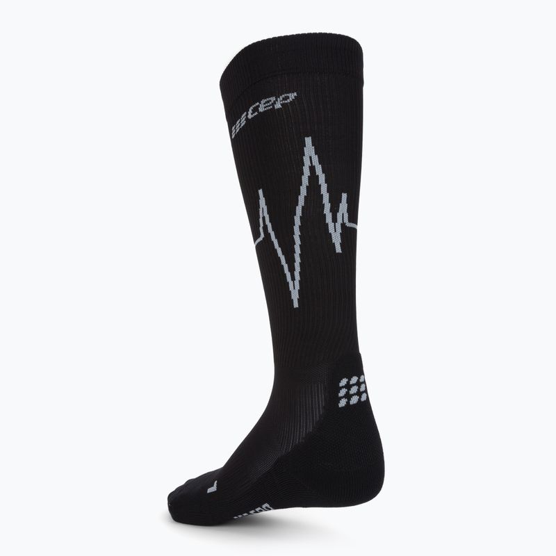 Șosete compresive de alergat pentru femei CEP Heartbeat negre WP20KC3 2
