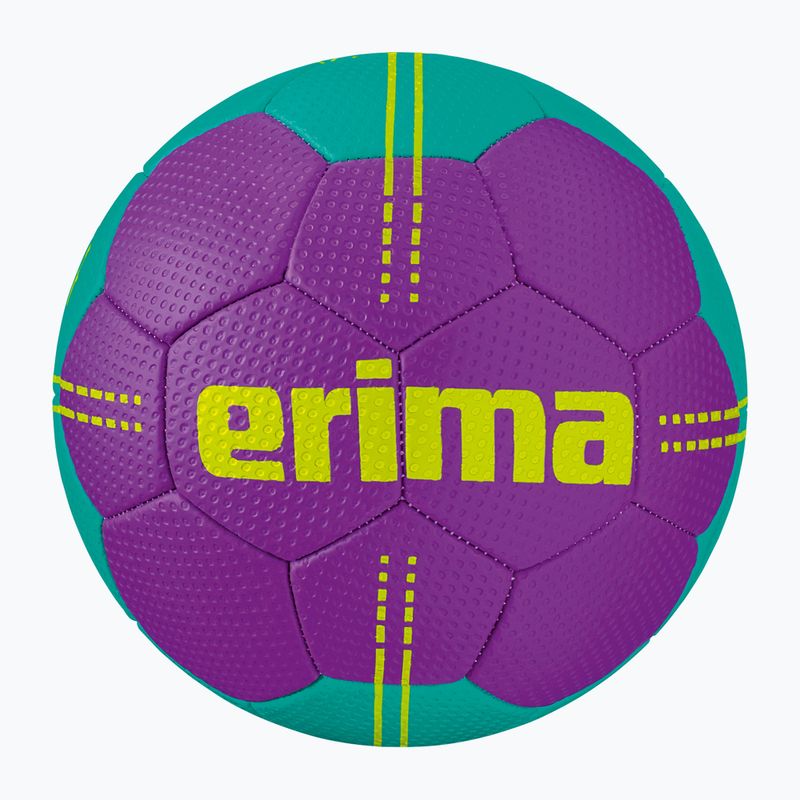 Minge de handbal pentru copii ERIMA Pure Grip Junior purple/columbia mărimea 0