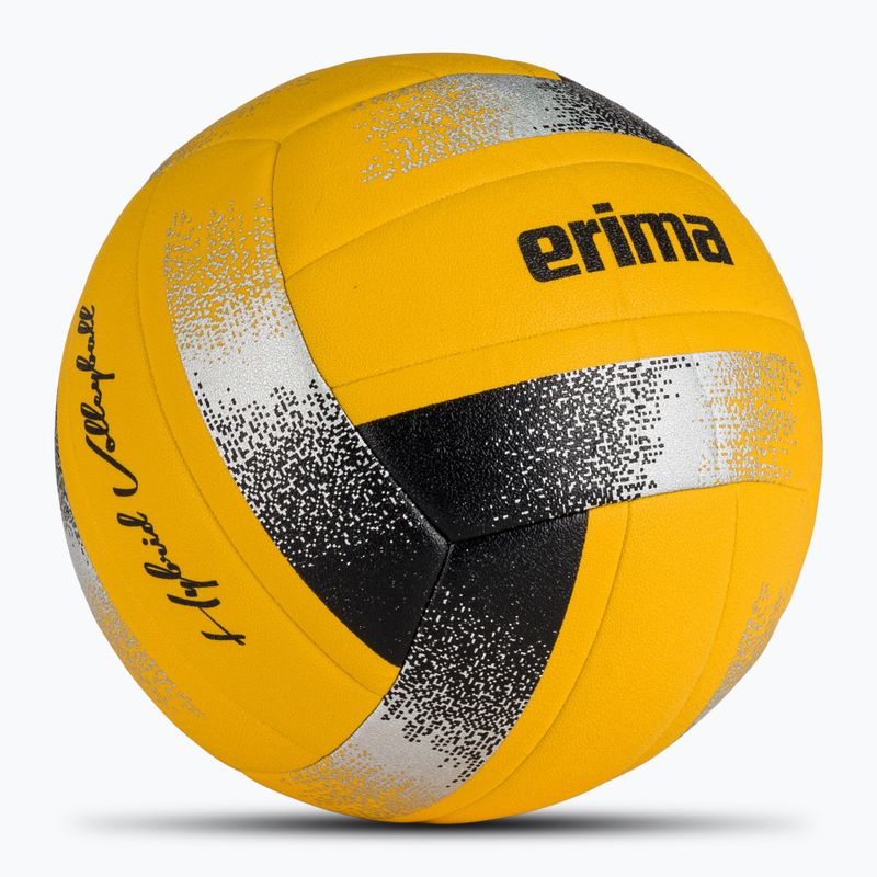 Minge de volei ERIMA Hybrid Volleyball yellow/black/silver 2