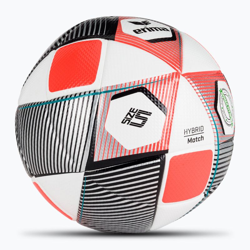 Minge de fotbal ERIMA Hybrid Match silver/fiery-coral mărime 5 2