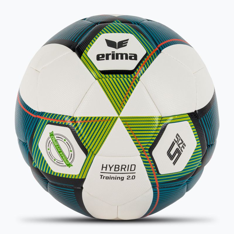 Minge de fotbal ERIMA Hybrid Training 2.0 mykonos blue/lime mărime 5