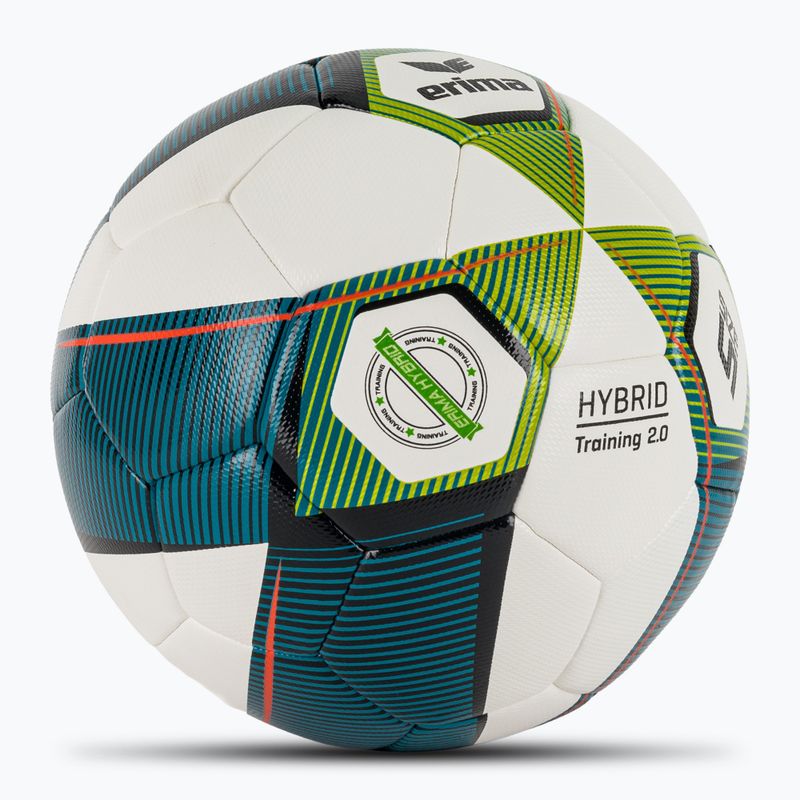 Minge de fotbal ERIMA Hybrid Training 2.0 mykonos blue/lime mărime 5 2