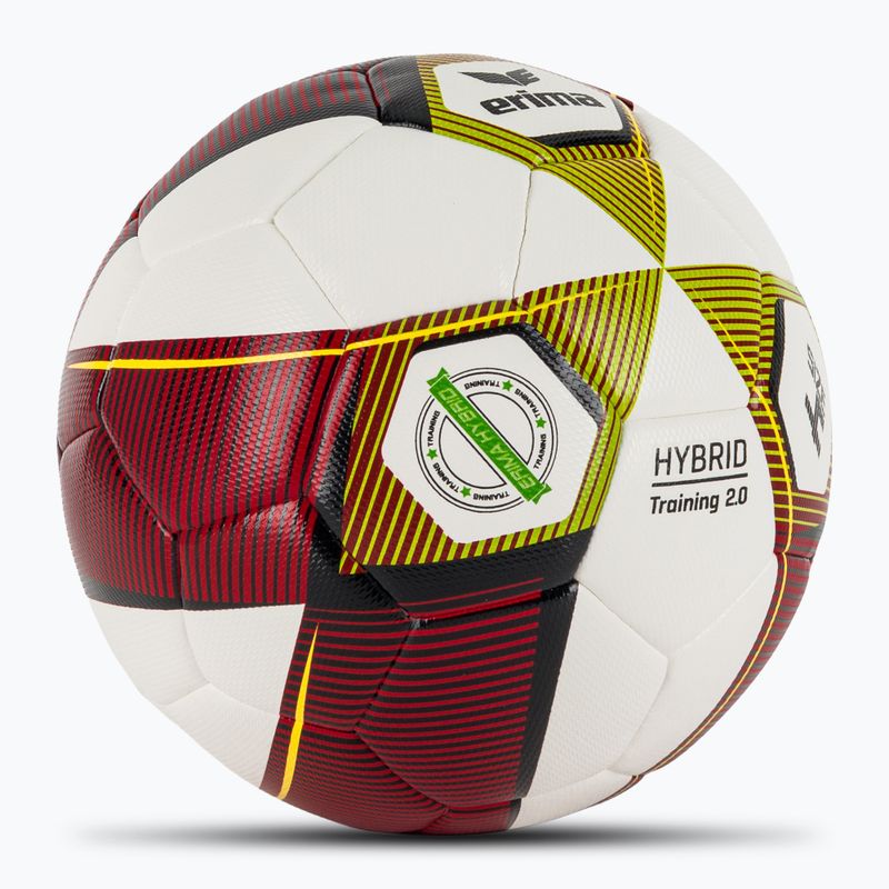 Minge de fotbal ERIMA Hybrid Training 2.0 red/lime mărime 4 2