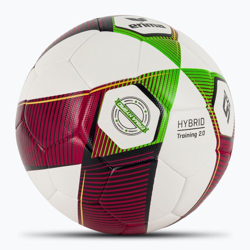 Minge de fotbal ERIMA Hybrid Training 2.0 red/green gecko mărime 5 2