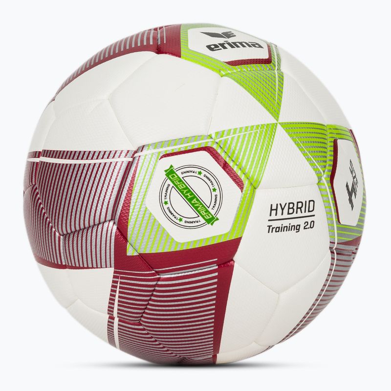 Minge de fotbal ERIMA Hybrid Training 2.0 size 4 metallic red/silver/lime 2