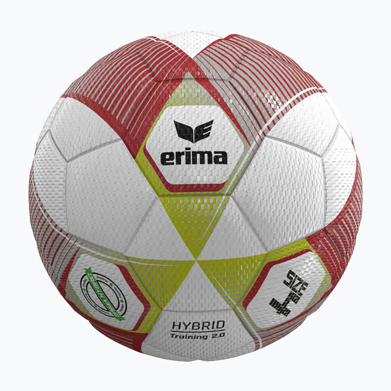 Minge de fotbal ERIMA Hybrid Training 2.0 size 4 metallic red/silver/lime