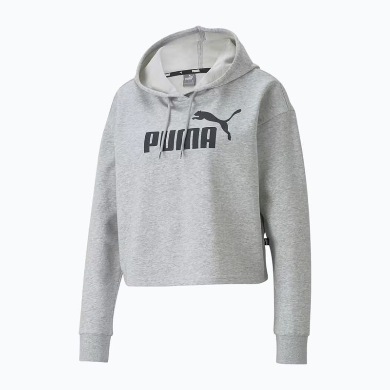 Bluză pentru femei PUMA ESS Cropped Logo Hoodie TR light gray heather