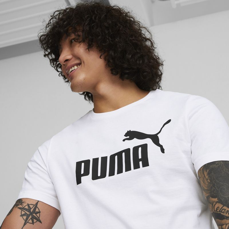 Tricou pentru bărbați PUMA Ess Logo Tee puma white