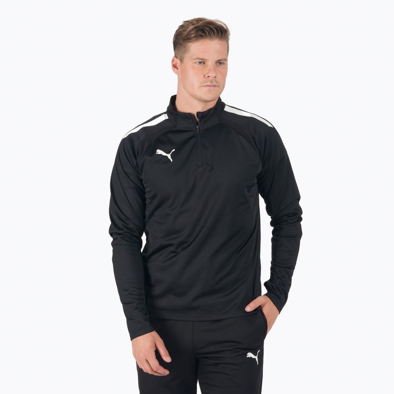 PUMA Teamliga 1/4 Zip Top fotbal pulover negru 657236_03