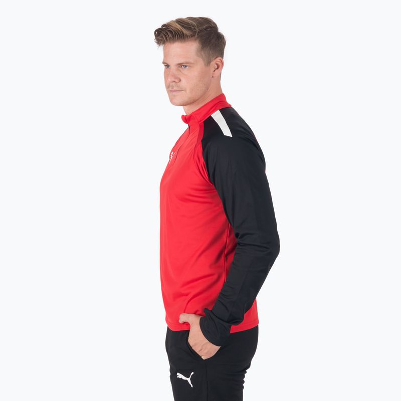 PUMA Teamliga 1/4 Zip Top fotbal bluză de trening roșu/negru 657236_01 3