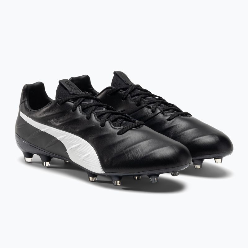 PUMA King Platinum 21 FG/AG ghete de fotbal pentru bărbați negru și alb 106478 01 4