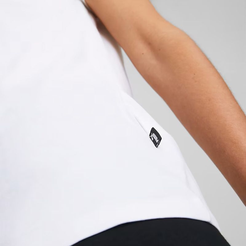 Tricou pentru femei PUMA ESS+ Metallic Logo Tee puma white/silver metallic