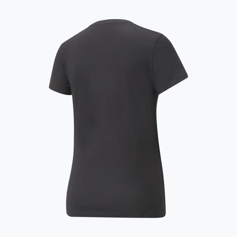 Tricou pentru femei PUMA ESS+ Metallic Logo Tee puma black/gold foll
