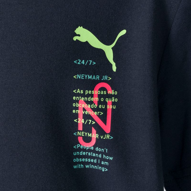 Puma Neymar Jr 24/7 Graphic tricou de fotbal pentru copii albastru marin 605775 3