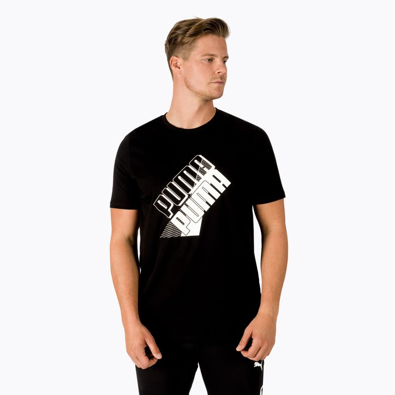 Tricou de antrenament pentru bărbați PUMA Power Logo Tee negru 849788_01