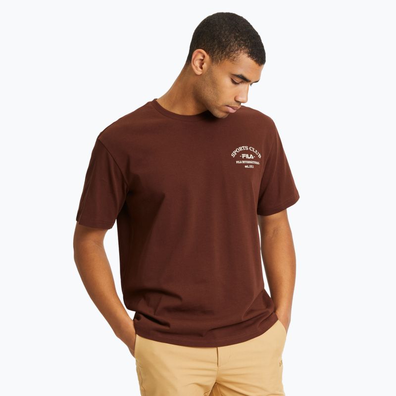 Tricou pentru bărbați FILA Berkau Loose Fit chocolate fondant