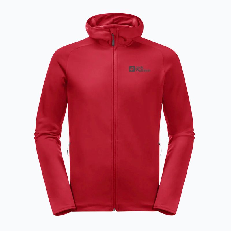 Bluză polar pentru bărbați Jack Wolfskin Baiselberg Hooded FZ red glow 5