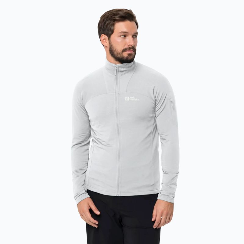 Bluză de antrenamnet pentru bărbați Jack Wolfskin Prelight FZ cool grey