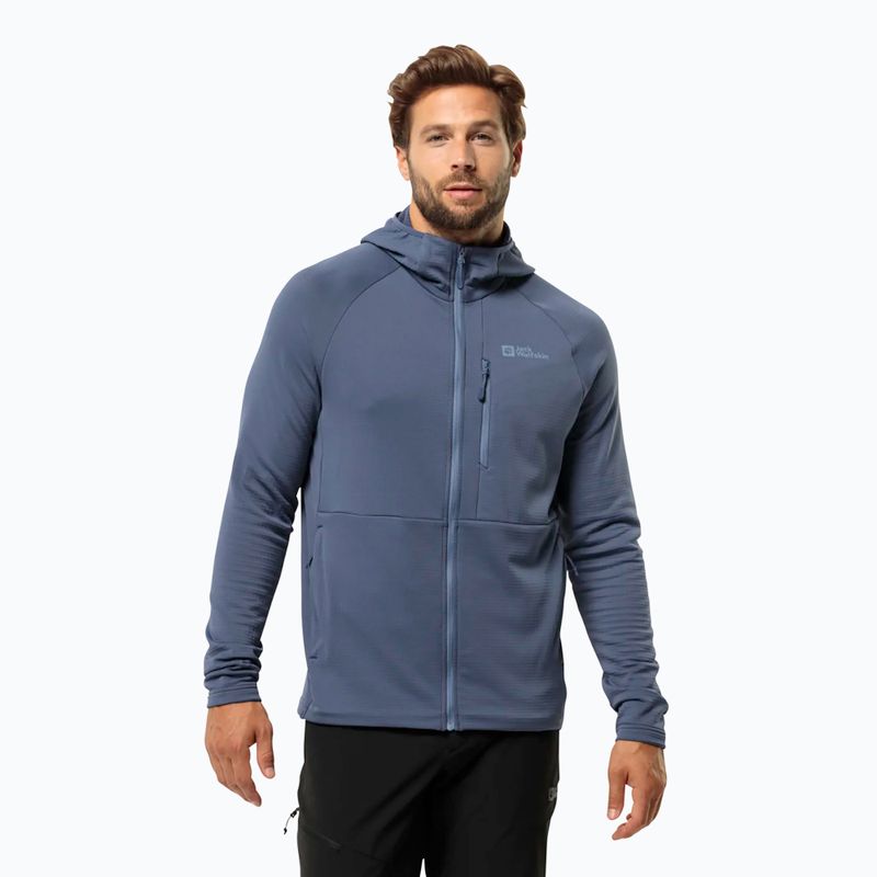 Bluză polar pentru bărbați Jack Wolfskin Kolbenberg Hooded Fz evening sky