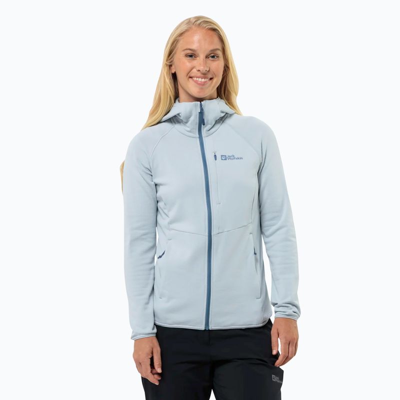 Bluză polar pentru femei Jack Wolfskin Kolbenberg Hooded Fz soft blue