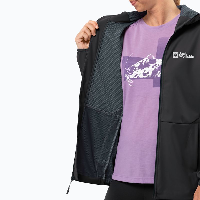 Geacă softshell pentru femei Jack Wolfskin Feldberg Hoody black 5