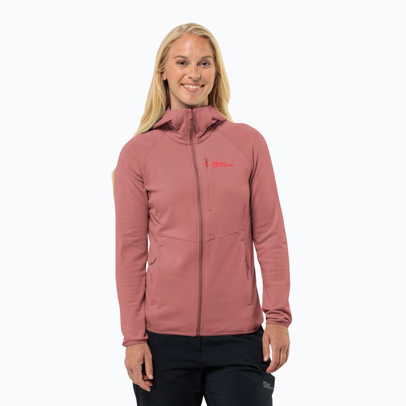 Hanorac pentru femei Jack Wolfskin Kolbenberg Hooded Fz mineral red
