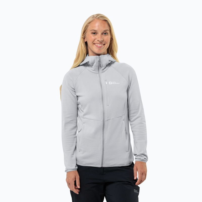 Hanorac pentru femei Jack Wolfskin Kolbenberg Hooded Fz cool grey