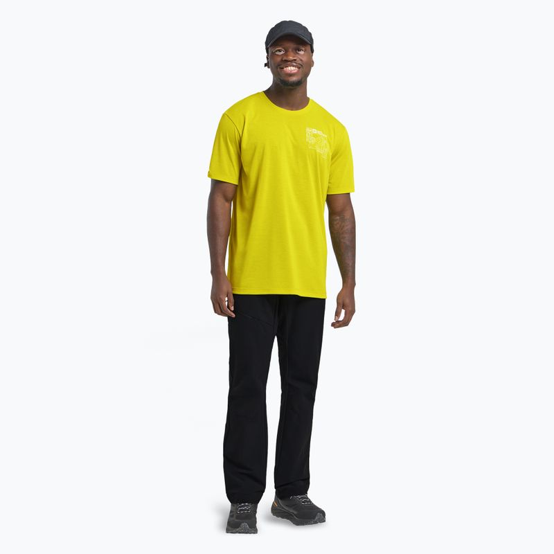 Tricou de trekking pentru bărbați Jack Wolfskin Vonnan Graphic explore chartreuse 2