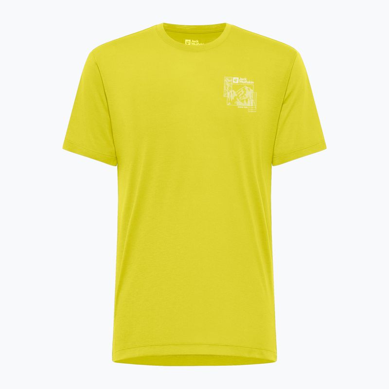 Tricou de trekking pentru bărbați Jack Wolfskin Vonnan Graphic explore chartreuse 5