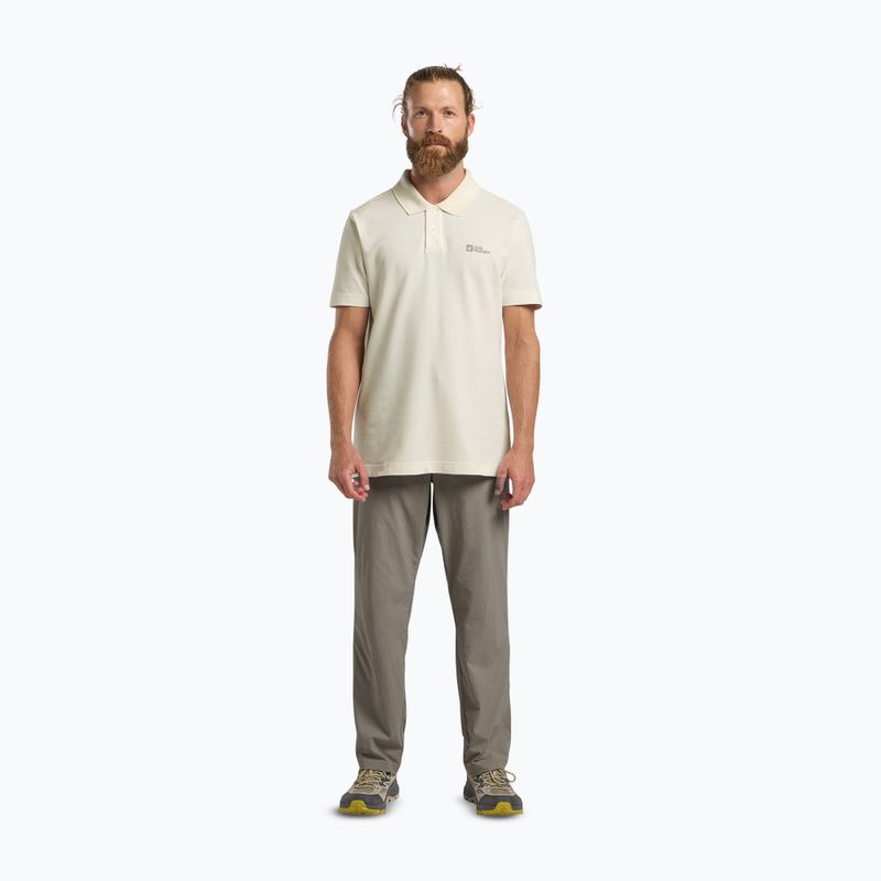 Tricou polo pentru bărbați Jack Wolfskin Essential cotton white 2