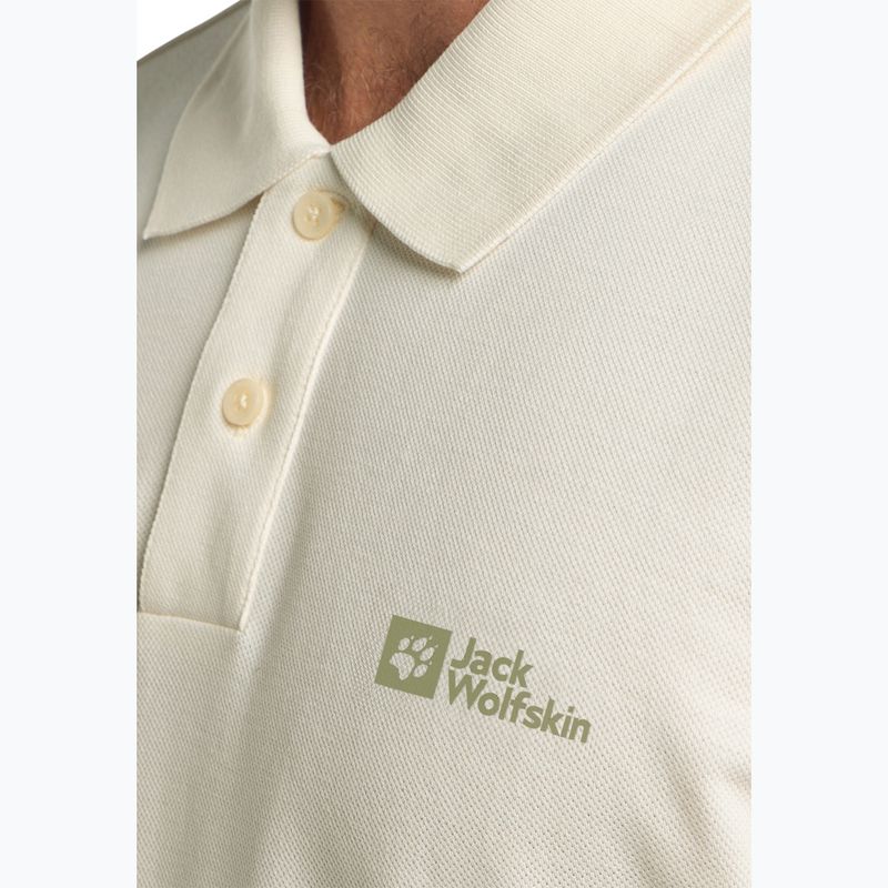 Tricou polo pentru bărbați Jack Wolfskin Essential cotton white 5