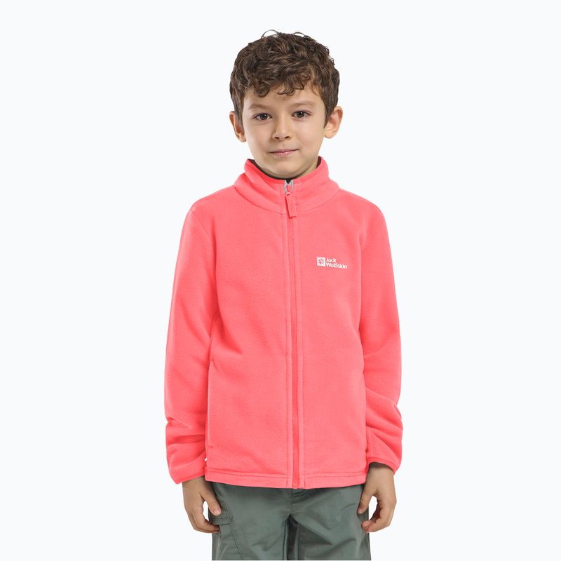 Hanorac fleece pentru copii Jack Wolfskin Taunus sunset coral 7