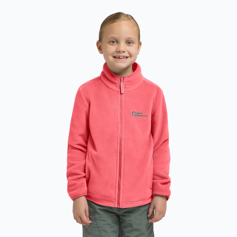 Hanorac fleece pentru copii Jack Wolfskin Taunus sunset coral 12