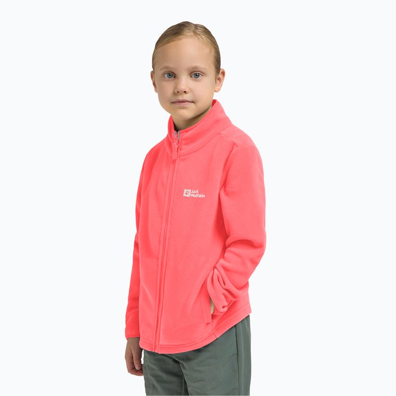 Hanorac fleece pentru copii Jack Wolfskin Taunus sunset coral 15