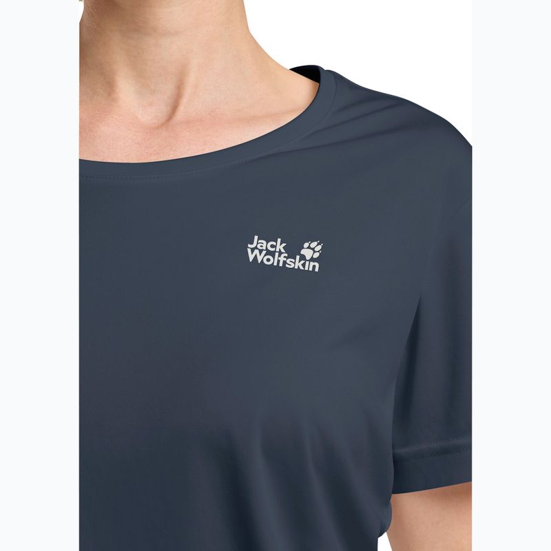 Tricou de trekking pentru femei Jack Wolfskin Tech T midnight sky 5