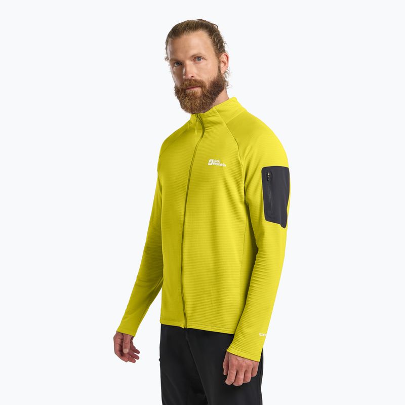 Bluză de trekking pentru bărbați  Jack Wolfskin Prelight Full Zip chartreuse