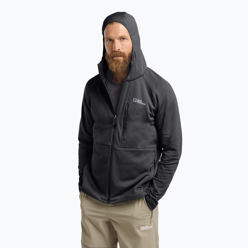 Hanorac pentru bărbați Jack Wolfskin Kolbenberg Hooded Full Zip phantom 4