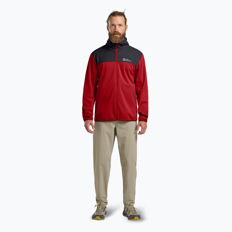 Geacă softshell pentru bărbați Jack Wolfskin Feldberg Hoody adrenaline red 2