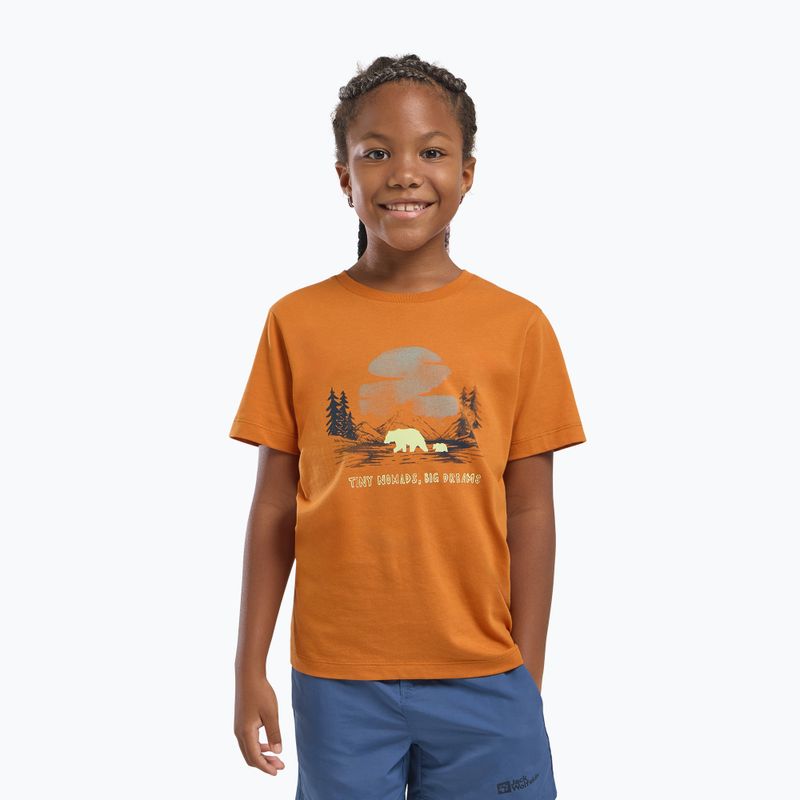 Tricou pentru copii  Jack Wolfskin Graphic Cotton T print soft amber 5