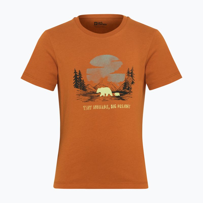 Tricou pentru copii  Jack Wolfskin Graphic Cotton T print soft amber 7