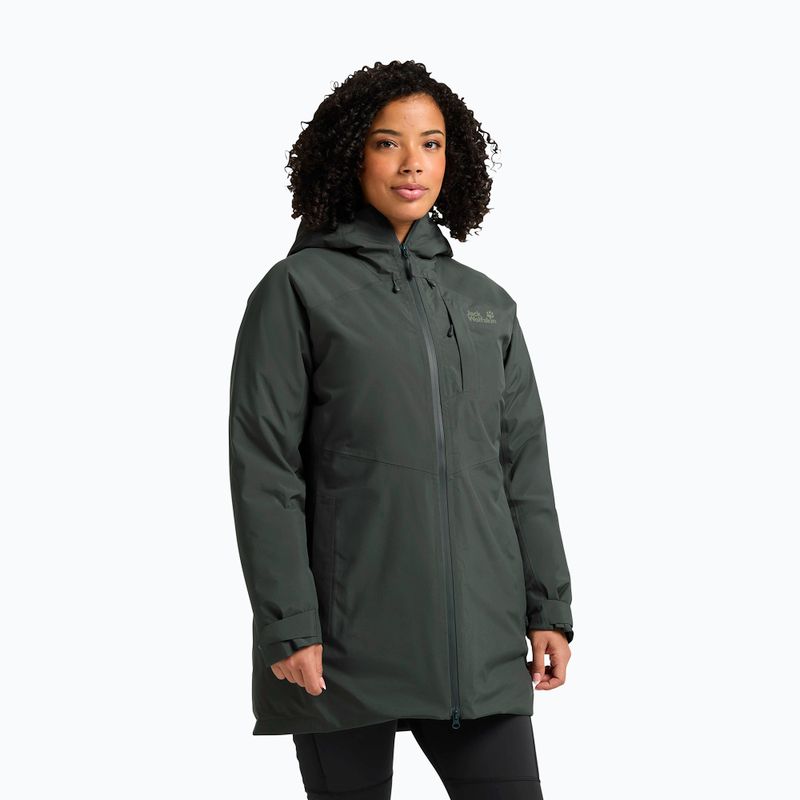 Geacă de ploaie pentru femei Jack Wolfskin Icecape 2L Down Ins Rds slate green