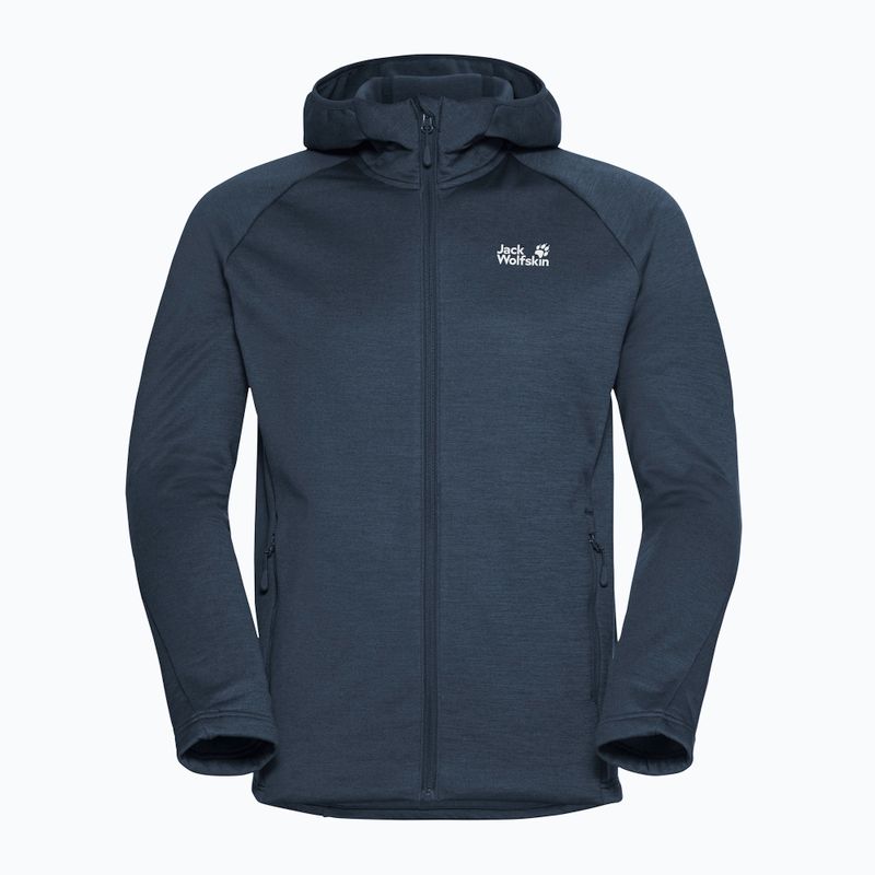 Bluză de trekking pentru bărbați Jack Wolfskin Peak District Hooded Full Zip midnight sky 7