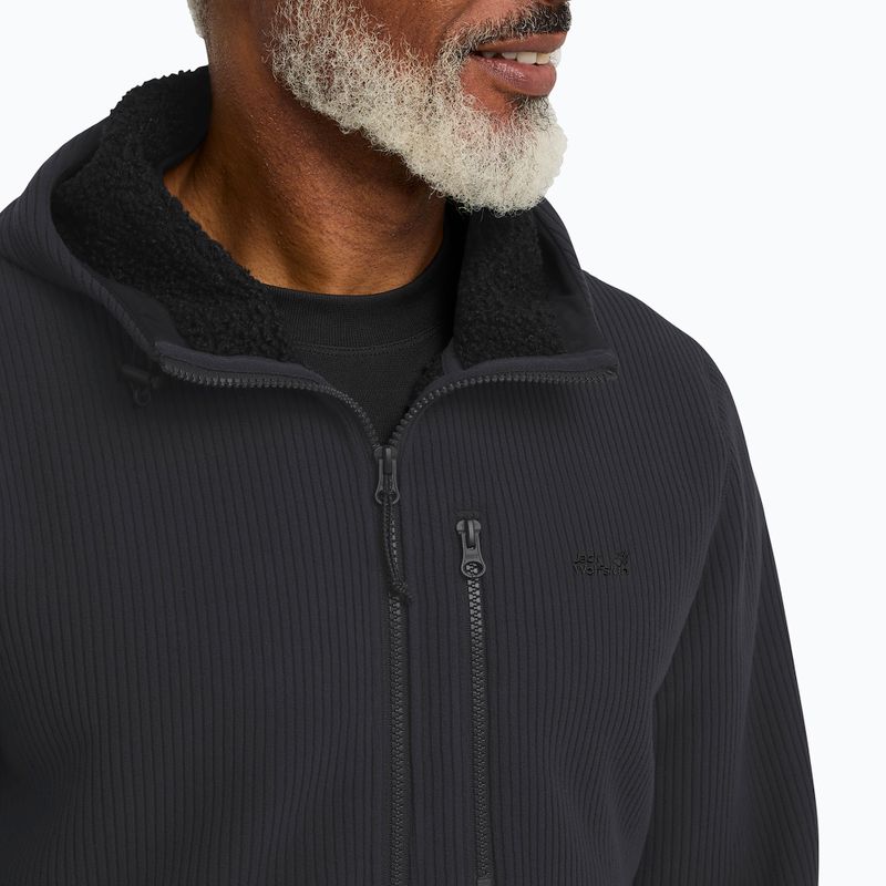 Bluză de trekking pentru bărbați Jack Wolfskin Lake Ridge Hooded black 5