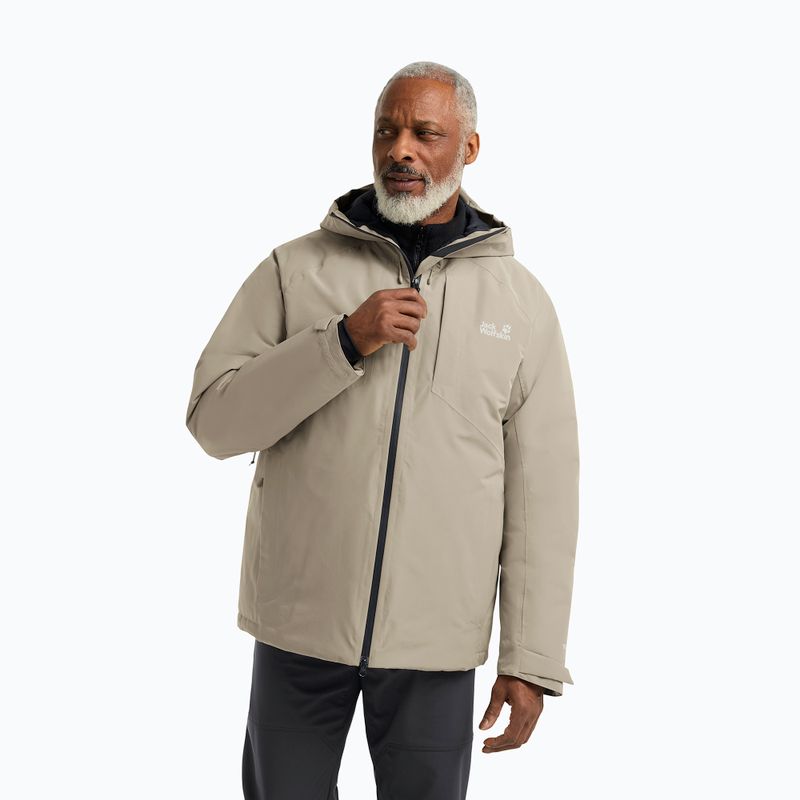 Geacă de ploaie pentru bărbați Jack Wolfskin Icecape 2L Down Ins Rds linen