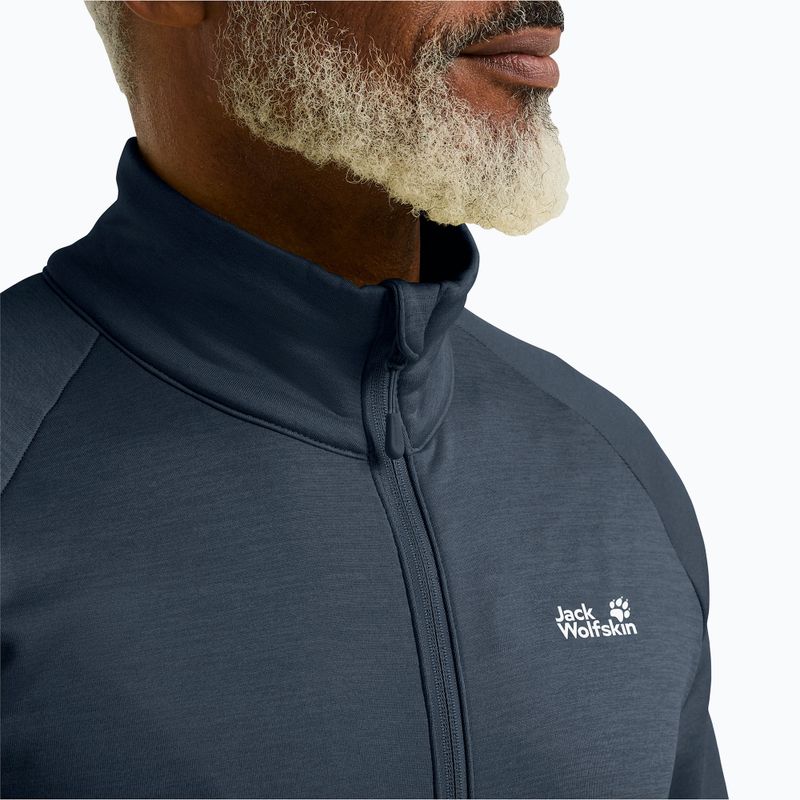 Bluză de trekking pentru bărbați Jack Wolfskin Peak District Full Zip midnight sky 4