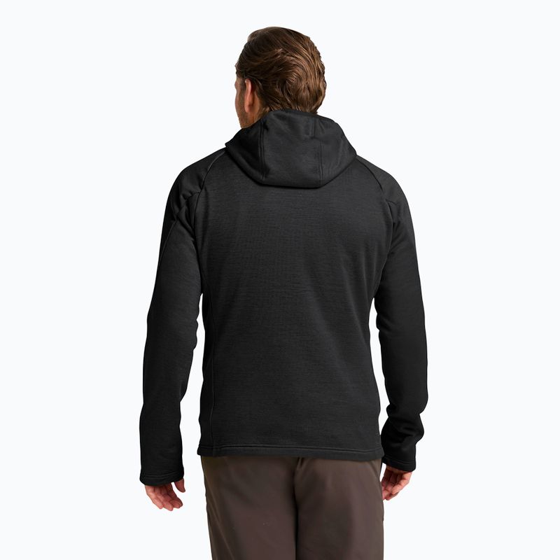 Bluză de trekking pentru bărbați Jack Wolfskin Peak District Hooded Full Zip black 3