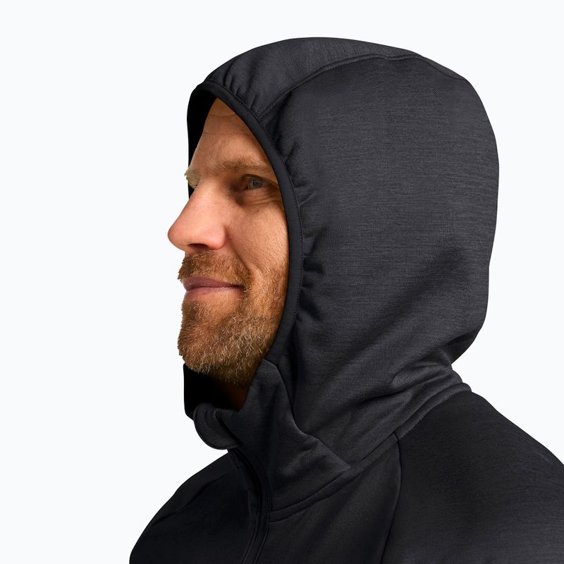 Bluză de trekking pentru bărbați Jack Wolfskin Peak District Hooded Full Zip black 4