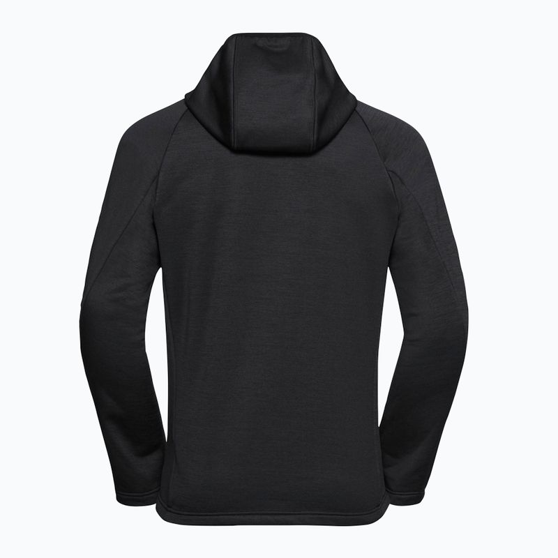 Bluză de trekking pentru bărbați Jack Wolfskin Peak District Hooded Full Zip black 8