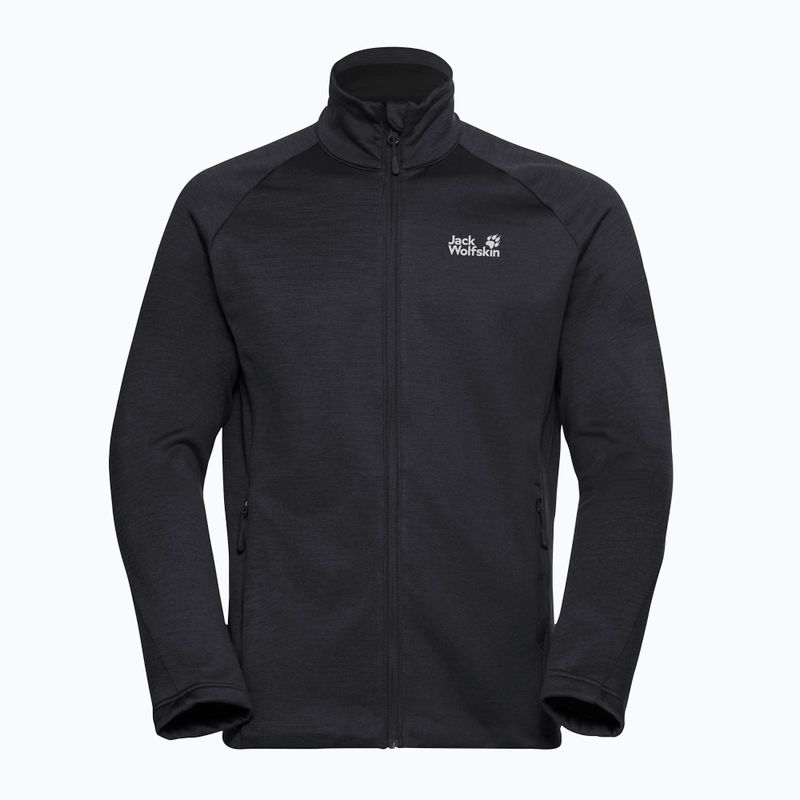 Bluză de trekking pentru bărbați Jack Wolfskin Peak District Full Zip black 7