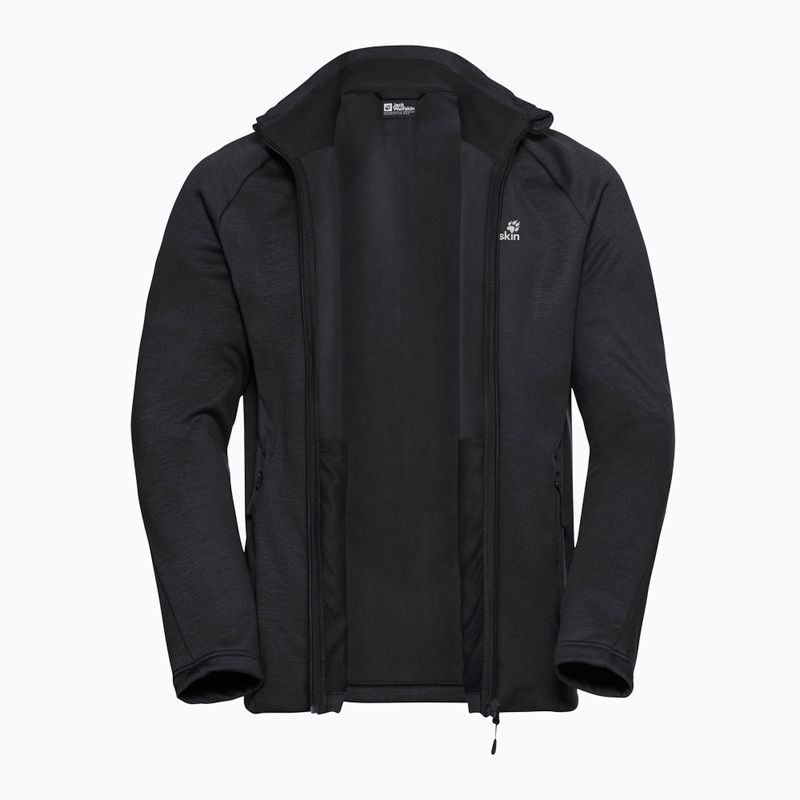 Bluză de trekking pentru bărbați Jack Wolfskin Peak District Full Zip black 9